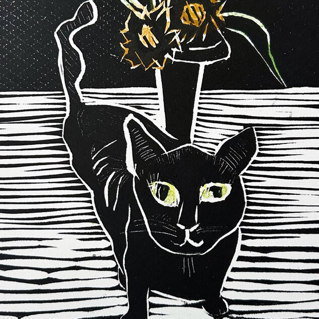 Little Sister. relief print