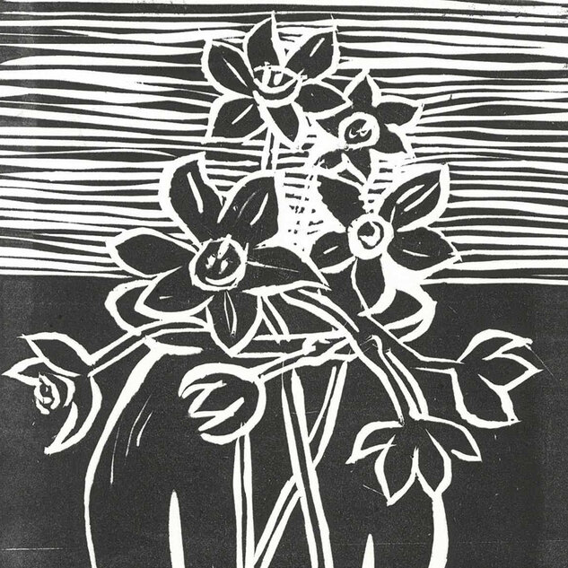Narcissus relief print
